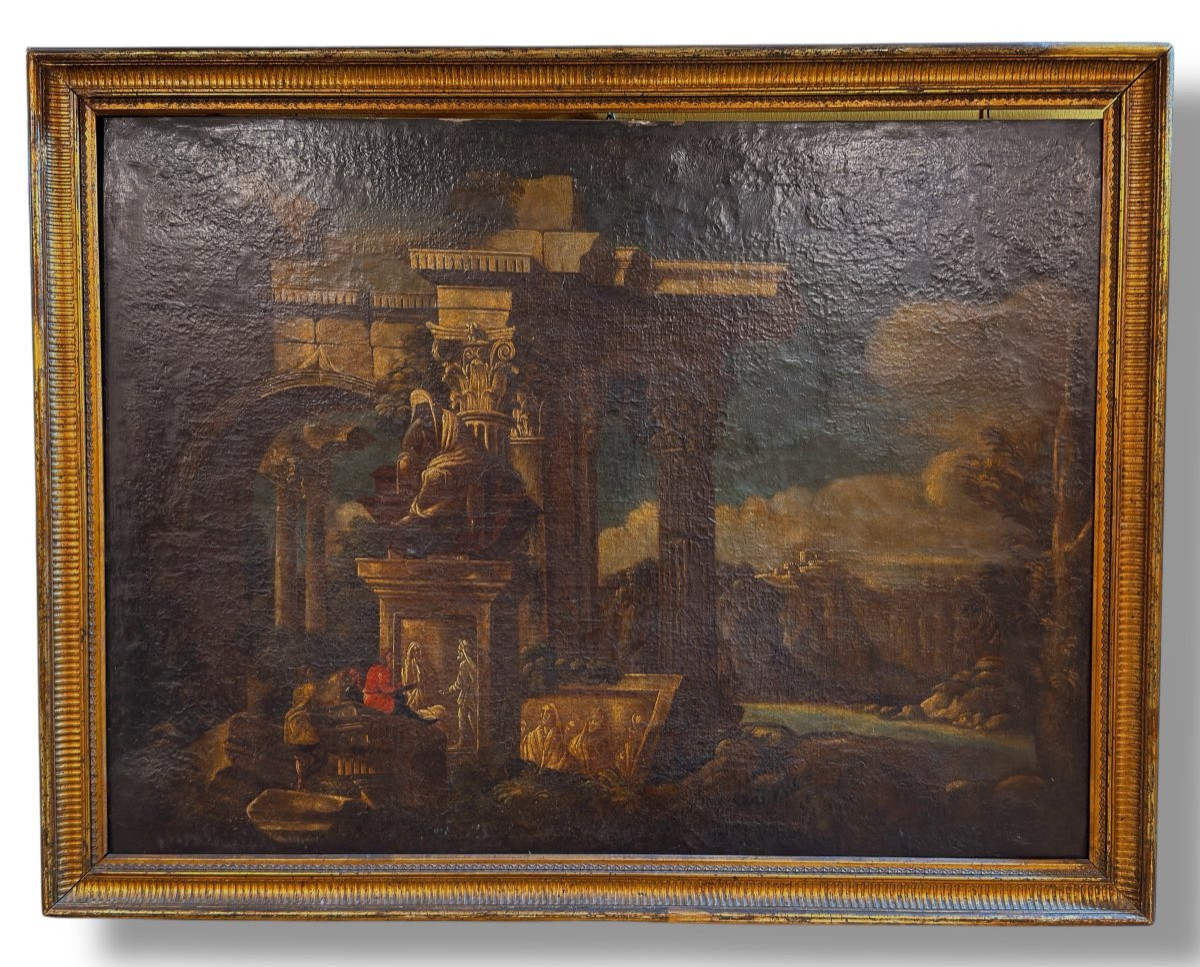 Paire De Tableaux - École Napolitaine - Italie XVIIIe Siècle-photo-2